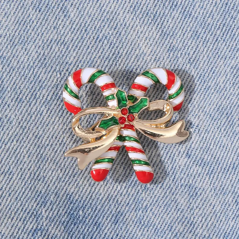 Christmas Candy Cane Festive Brooch